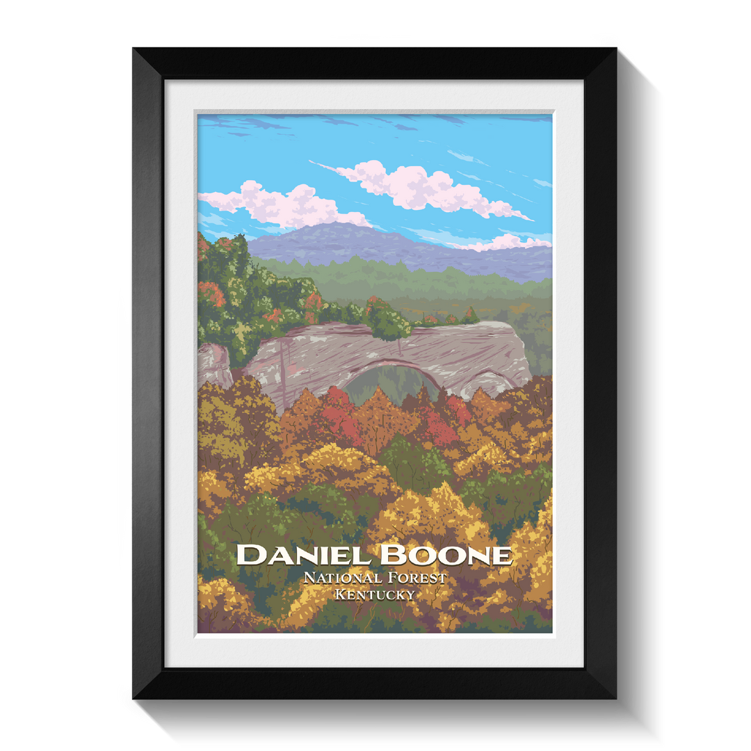 Boone Ridge Poster Daniel Boone National Forest Travel Poster – Bucket List Prints