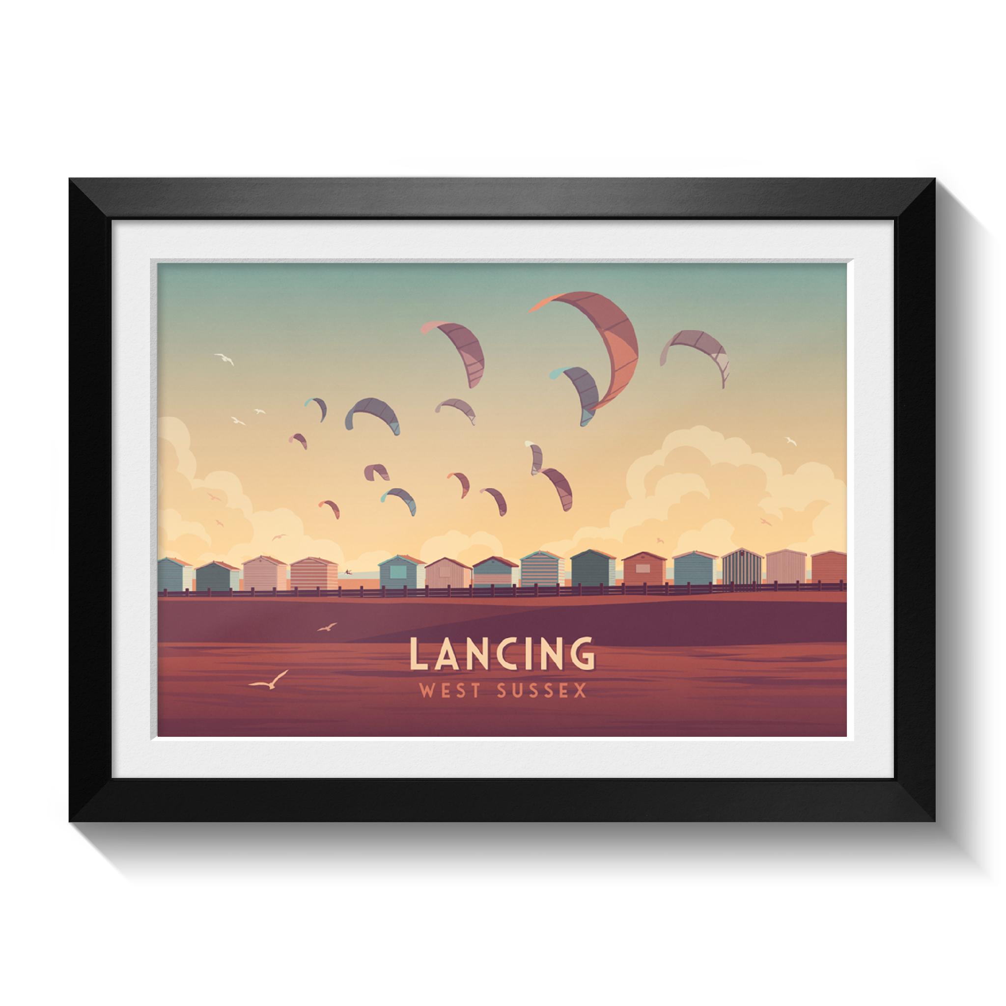 Lancing Seaside Travel Poster – Bucket List Prints