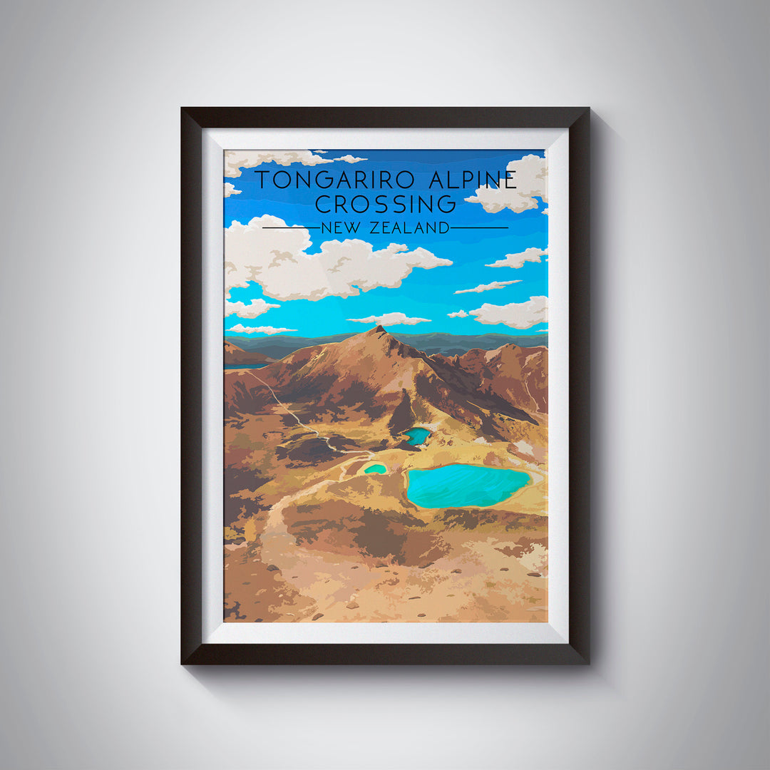 Tongariro Alpine Crossing New Zealand Travel Poster