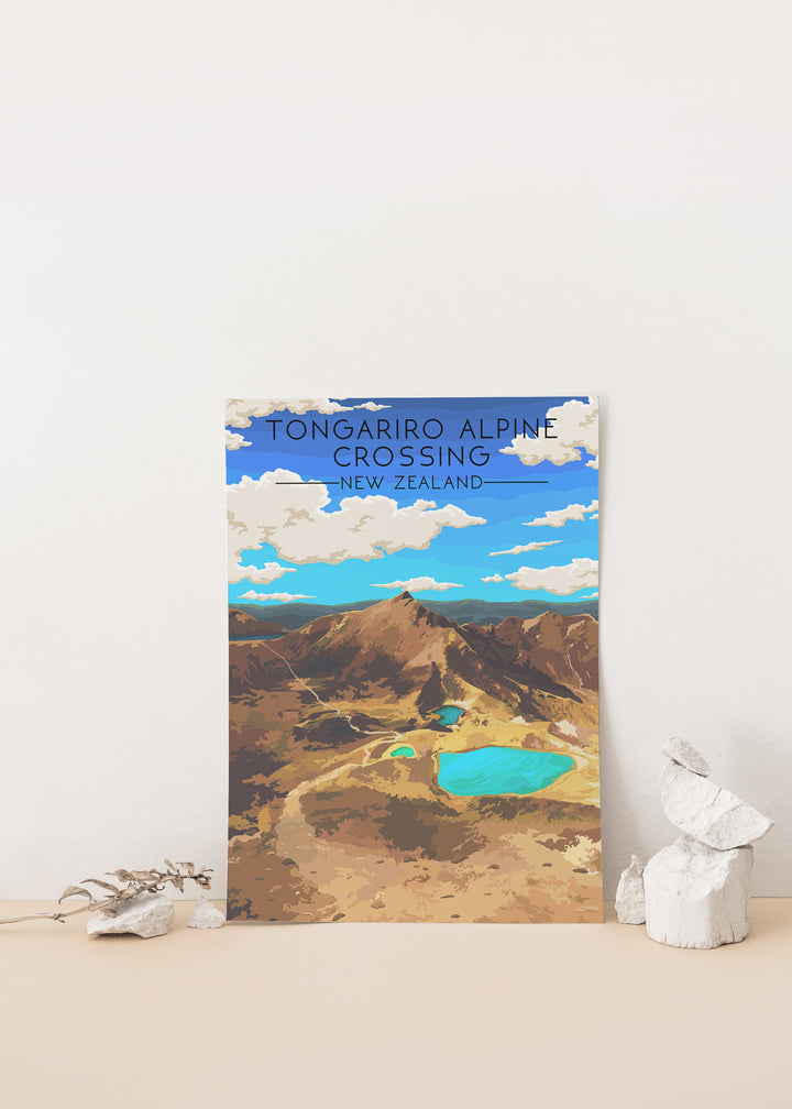 Tongariro Alpine Crossing New Zealand Travel Poster