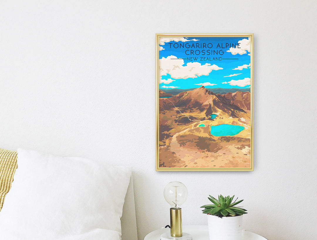 Tongariro Alpine Crossing New Zealand Travel Poster