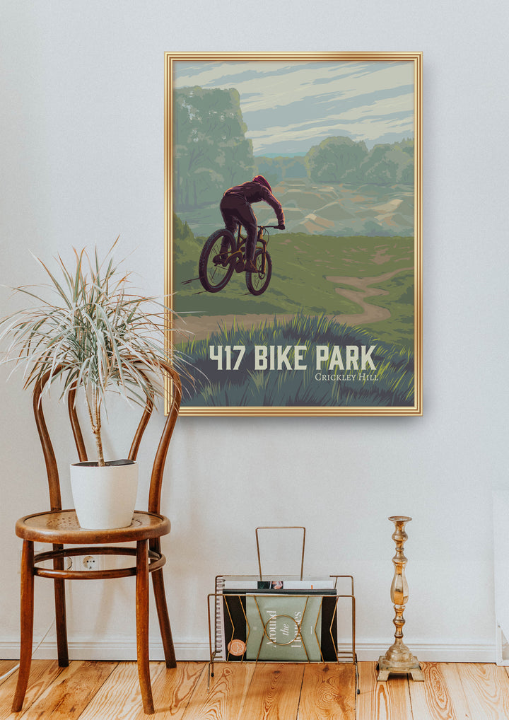 417 Bike Park Mountain Biking Travel Poster