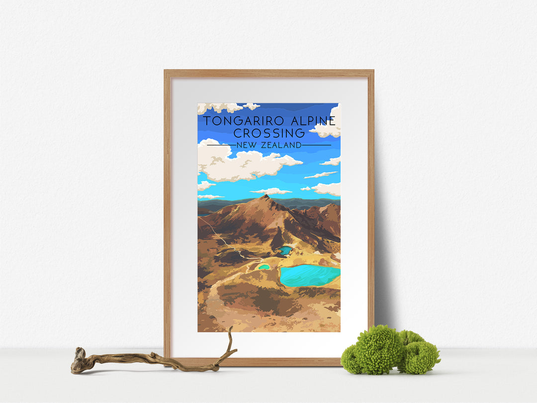 Tongariro Alpine Crossing New Zealand Travel Poster