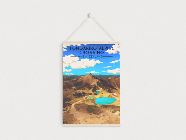 Tongariro Alpine Crossing New Zealand Travel Poster