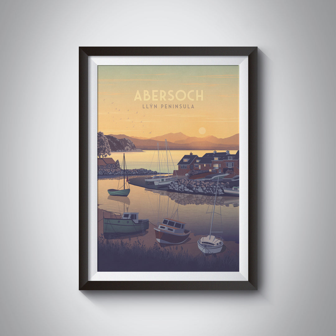 Abersoch Wales Seaside Travel Poster