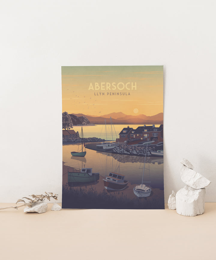 Abersoch Wales Seaside Travel Poster