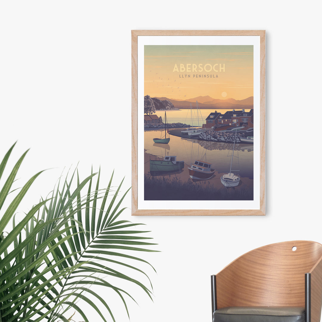 Abersoch Wales Seaside Travel Poster