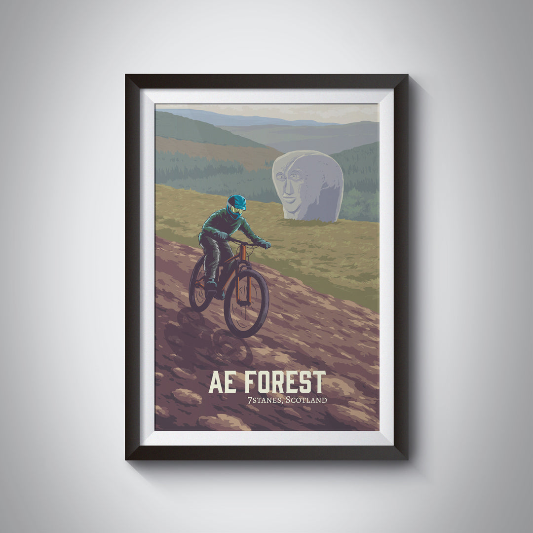 Ae Forest Mountain Biking Travel Poster