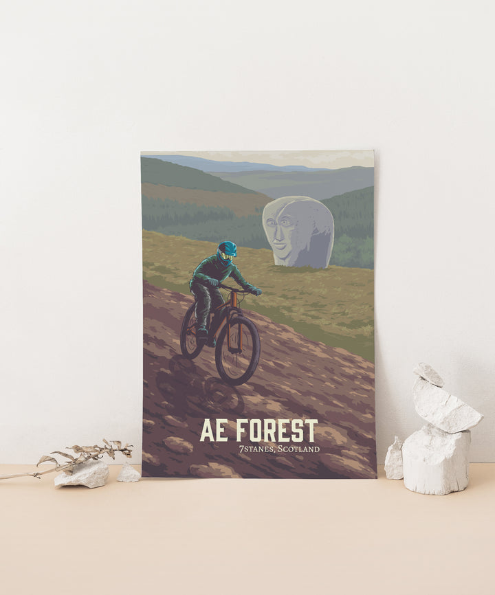 Ae Forest Mountain Biking Travel Poster