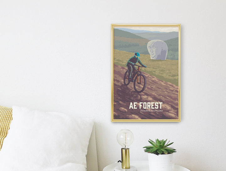 Ae Forest Mountain Biking Travel Poster