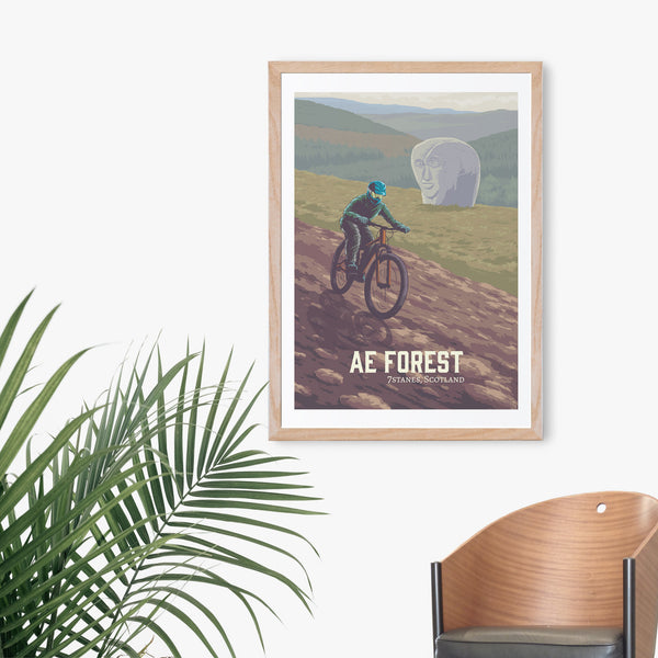 Ae Forest Mountain Biking Travel Poster