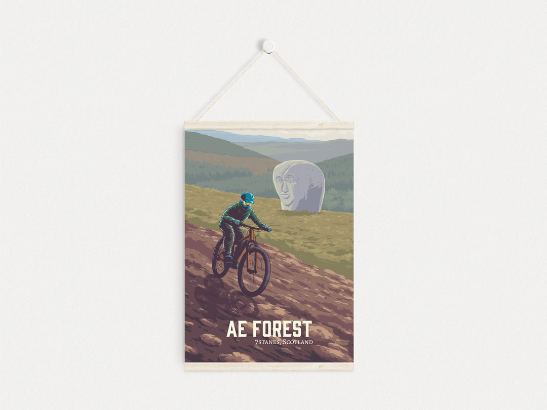 Ae Forest Mountain Biking Travel Poster