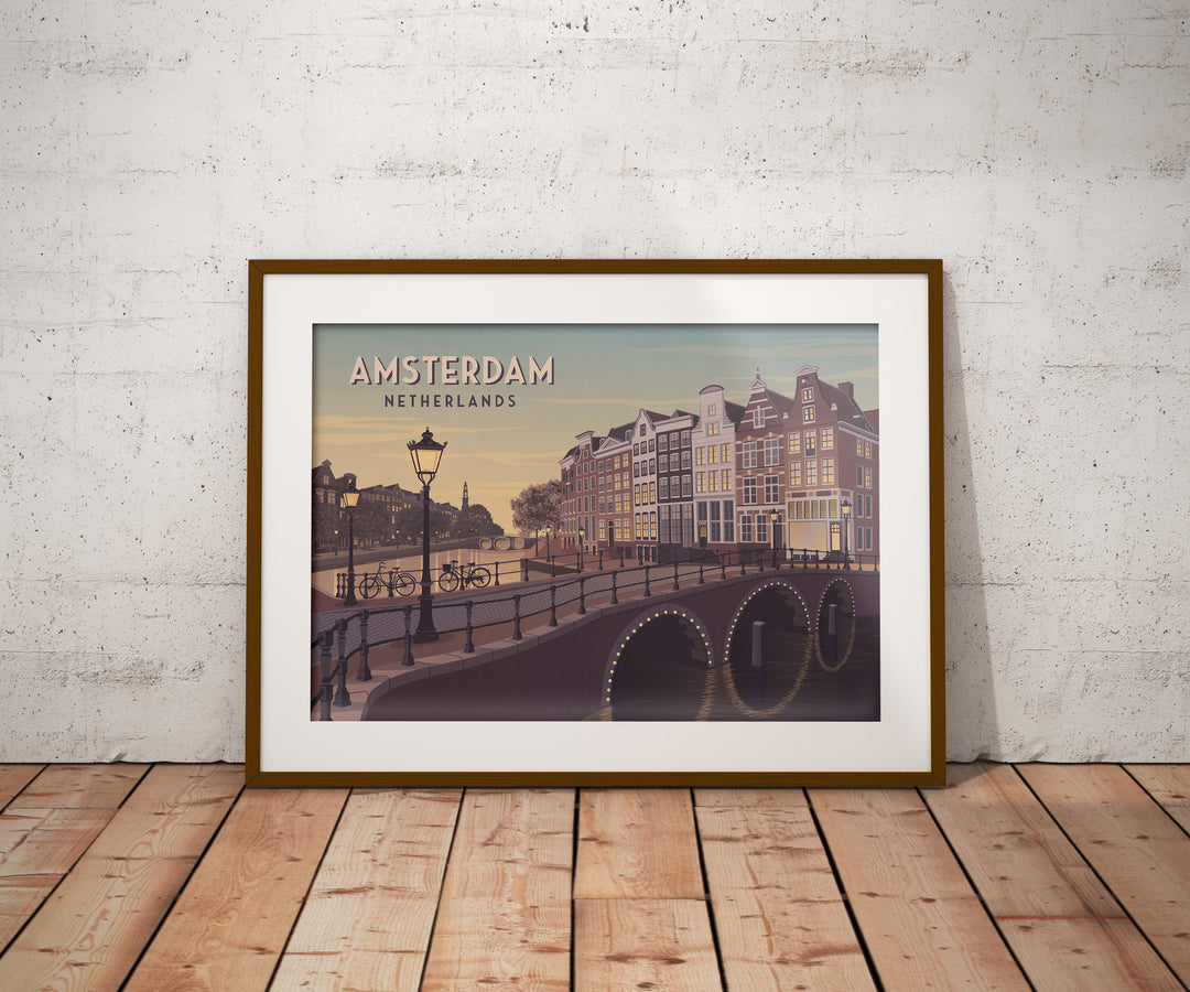 Amsterdam Netherlands Travel Poster