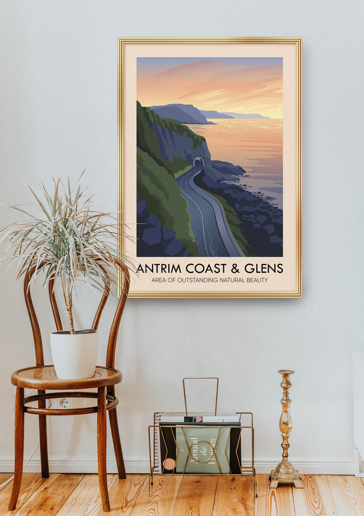 Antrim Coast And Glens AONB Travel Poster