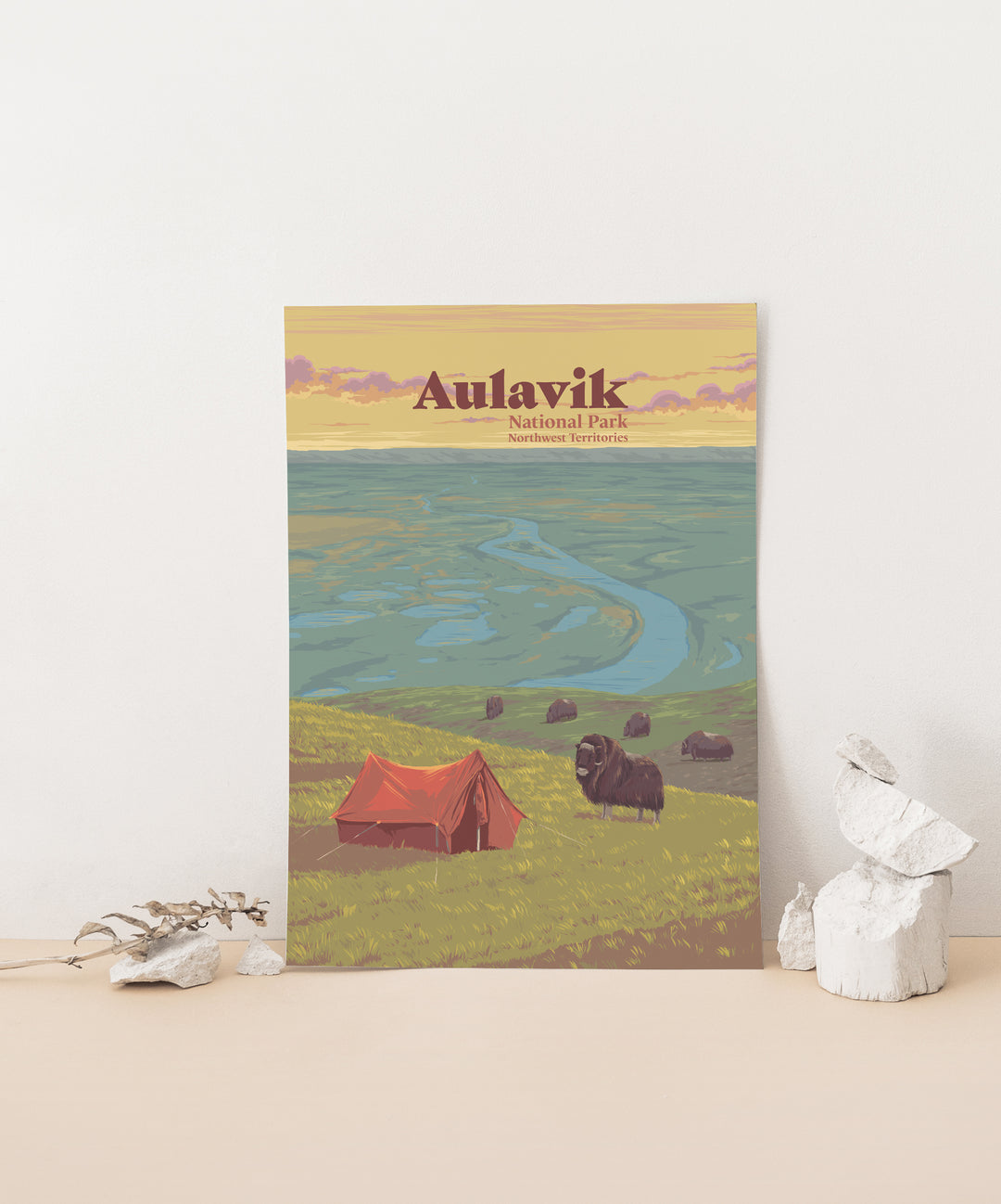 Aulavik National Park Northwest Territories Canada Travel Poster