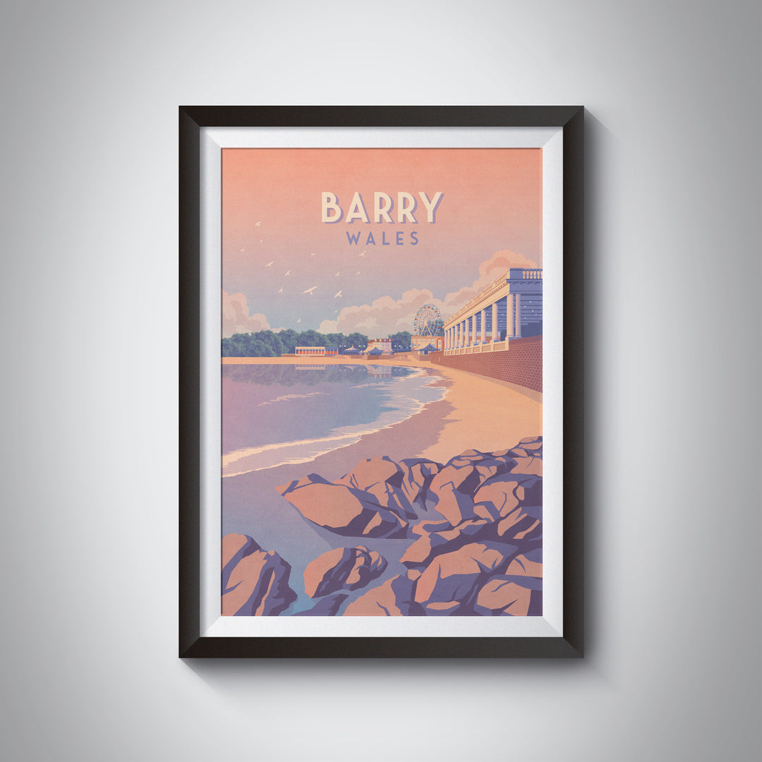 Barry Wales Seaside Travel Poster