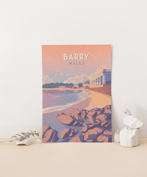 Barry Wales Seaside Travel Poster