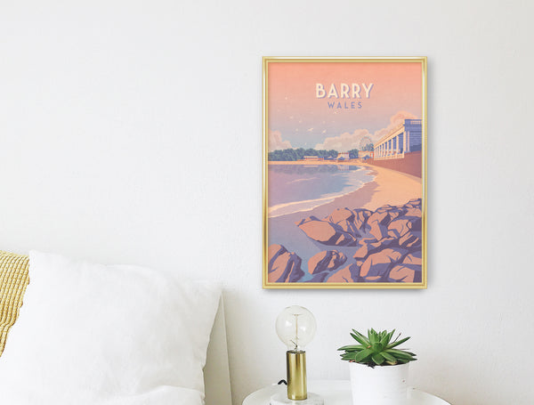 Barry Wales Seaside Travel Poster