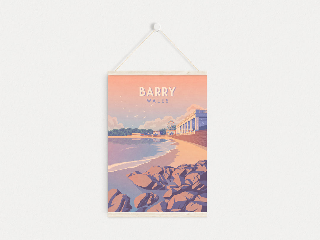 Barry Wales Seaside Travel Poster