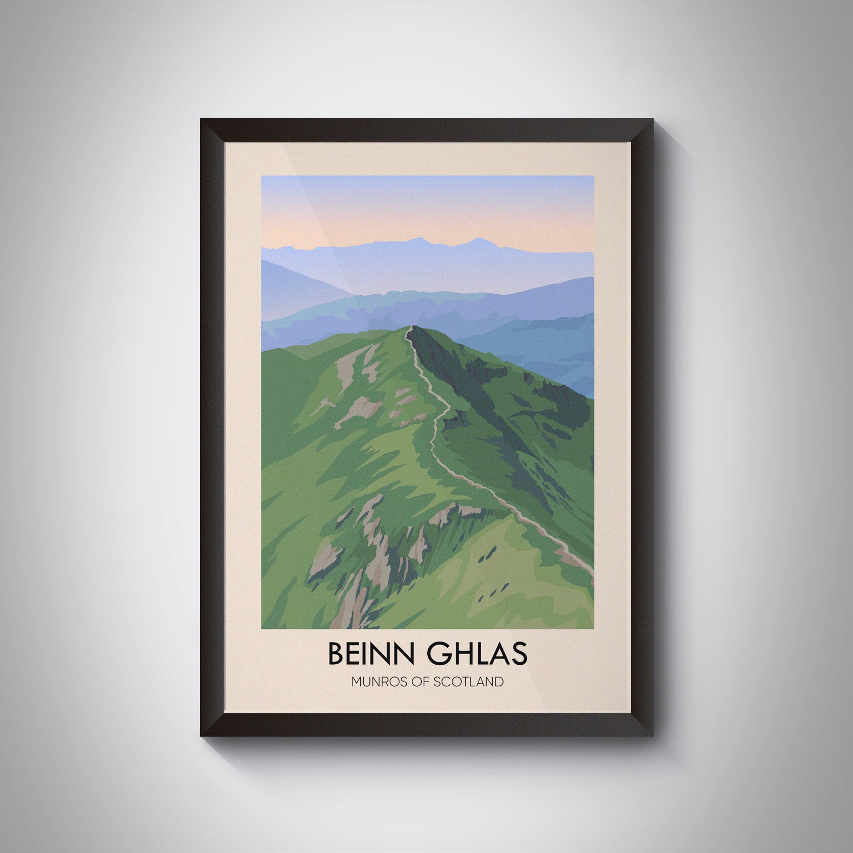 Beinn Ghlas Munros Of Scotland Travel Poster