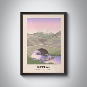 Beinn Ime Munros Of Scotland Travel Poster