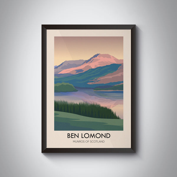 Ben Lomond Munros of Scotland Travel Poster