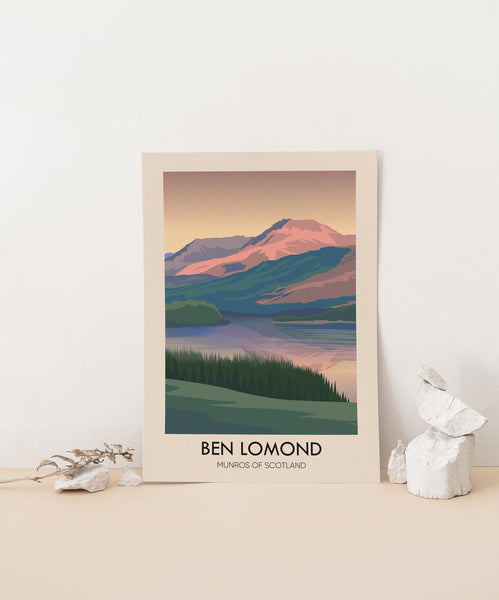Ben Lomond Munros of Scotland Travel Poster
