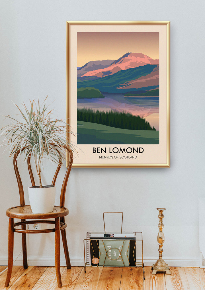 Ben Lomond Munros of Scotland Travel Poster