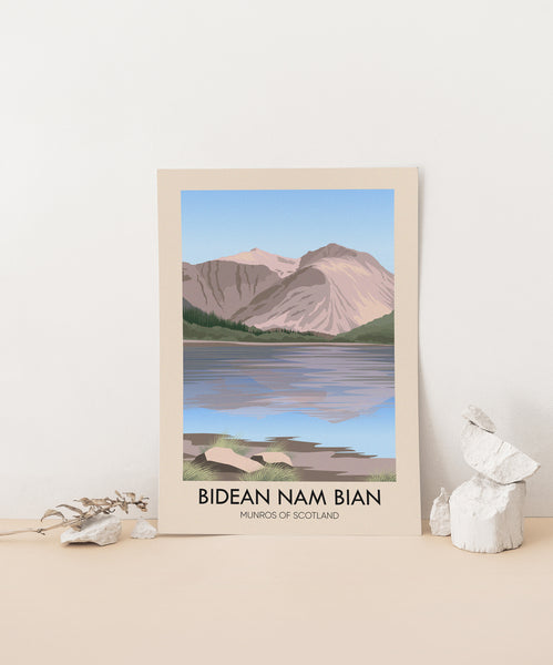 Bidean Nam Bian Munros Of Scotland Travel Poster