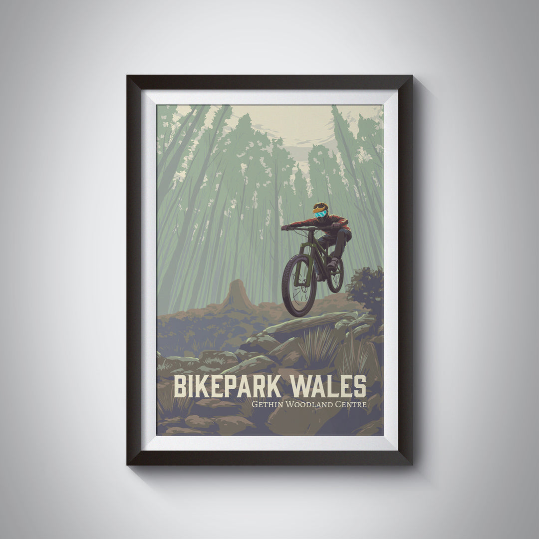 Bikepark Wales Mountain Biking Travel Poster