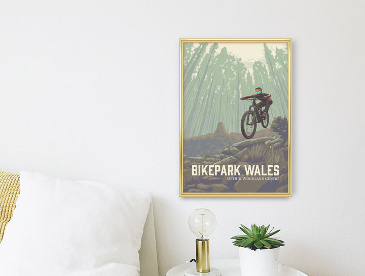 Bikepark Wales Mountain Biking Travel Poster