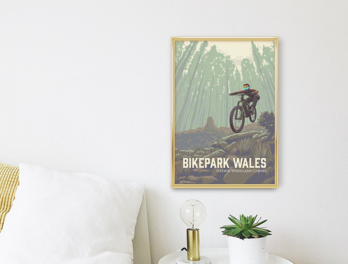 Bikepark Wales Mountain Biking Travel Poster – Bucket List Prints