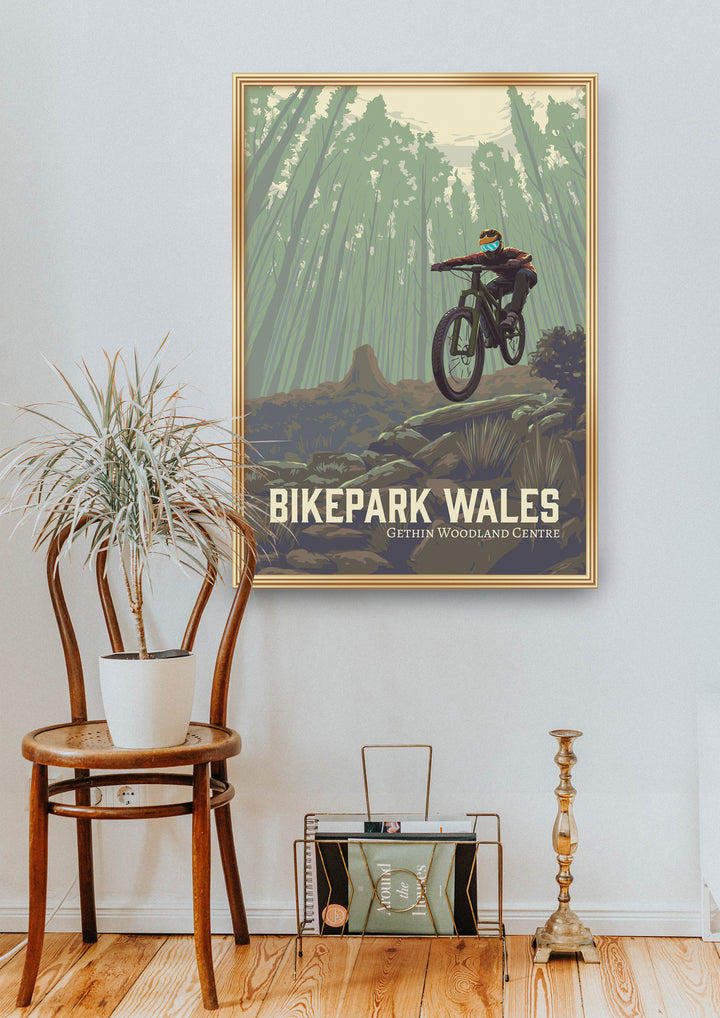 Bikepark Wales Mountain Biking Travel Poster