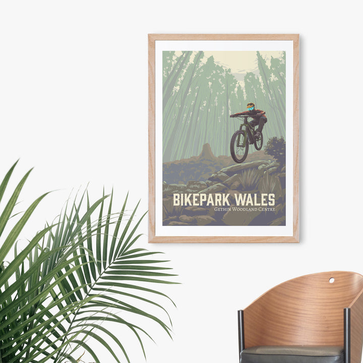 Bikepark Wales Mountain Biking Travel Poster