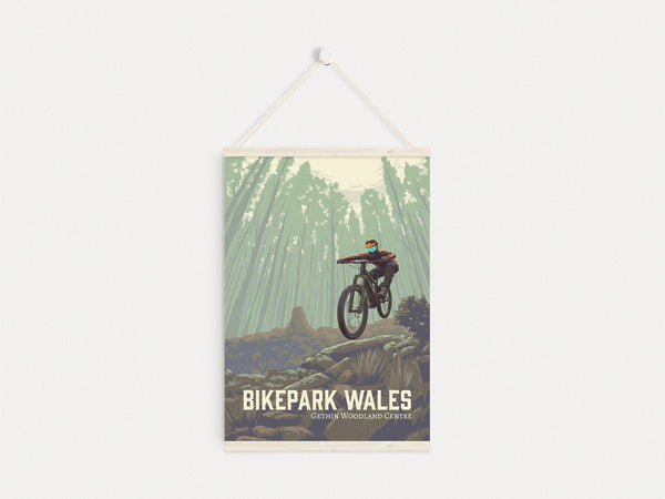 Bikepark Wales Mountain Biking Travel Poster