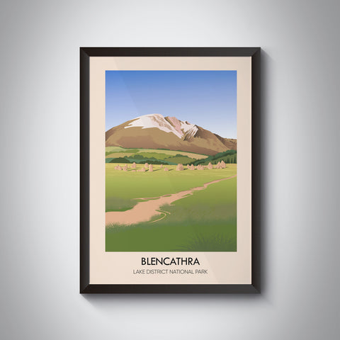 Blencathra Lake District National Park Travel Poster