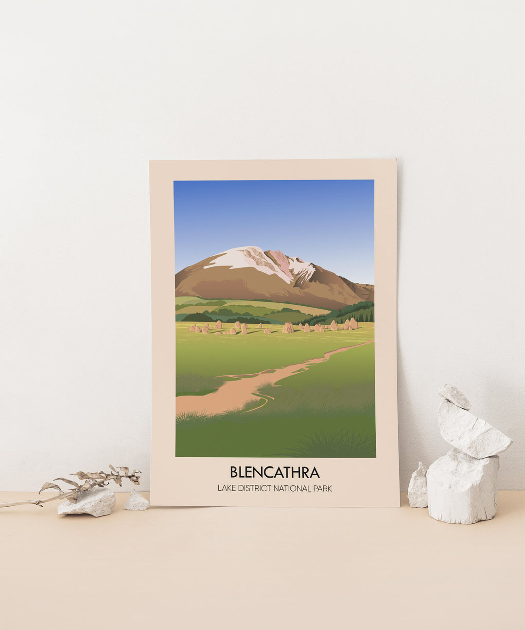 Blencathra Lake District National Park Travel Poster