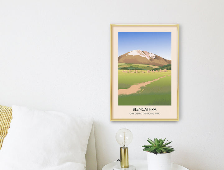 Blencathra Lake District National Park Travel Poster