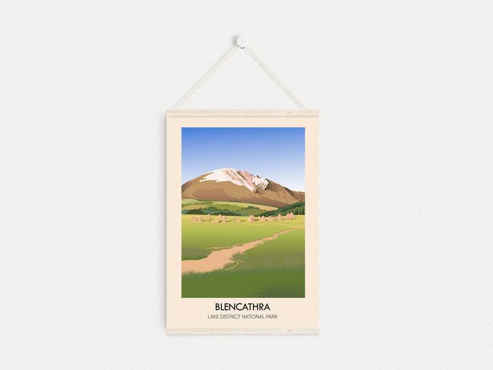 Blencathra Lake District National Park Travel Poster