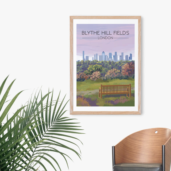 Blythe Hill Fields London Park Travel Poster