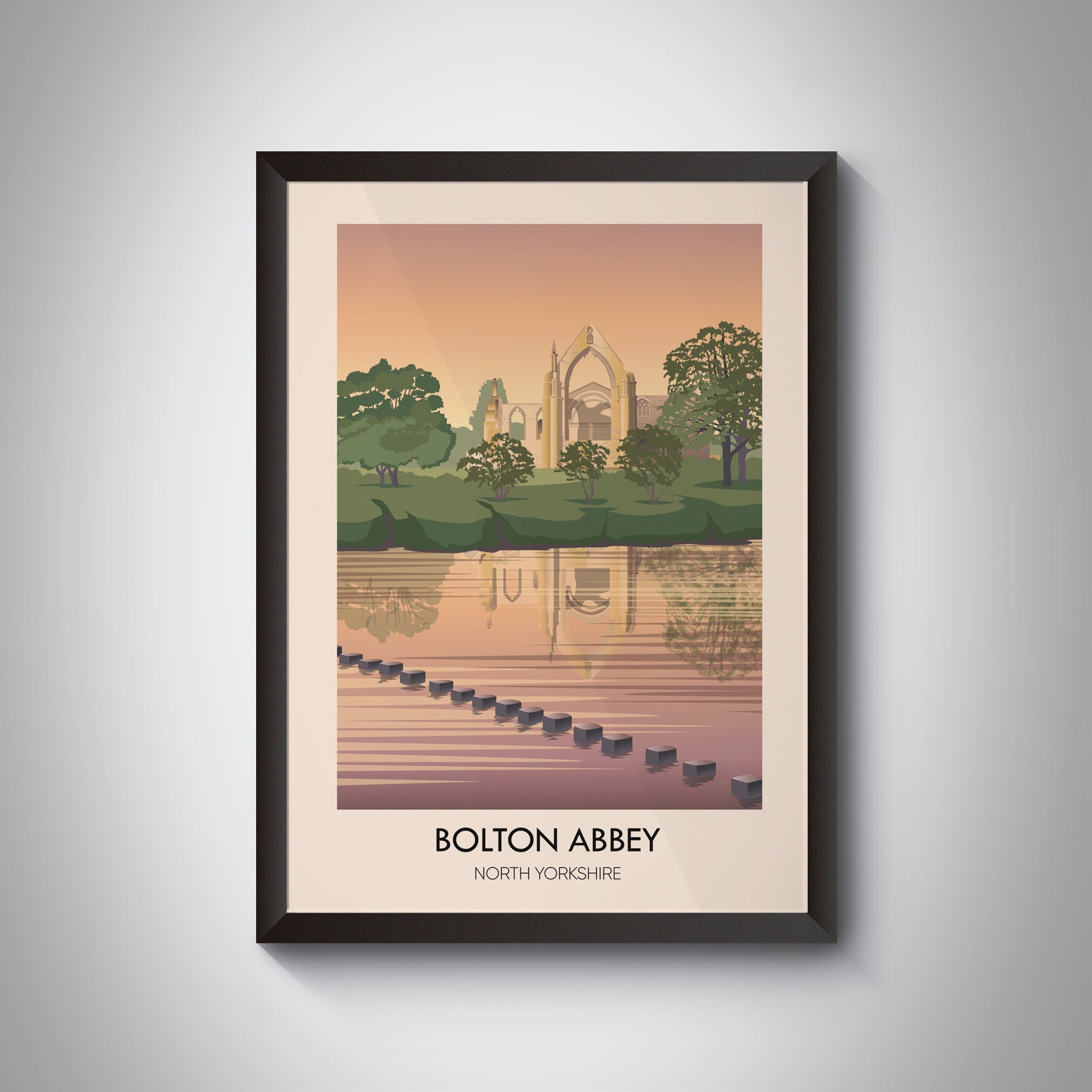 Bolton Abbey  North Yorkshire Travel Poster