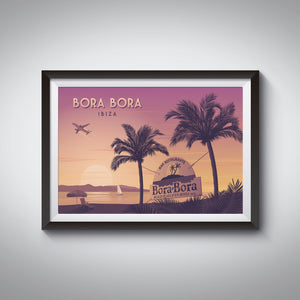 Bora Bora Nightclub Ibiza Travel Poster