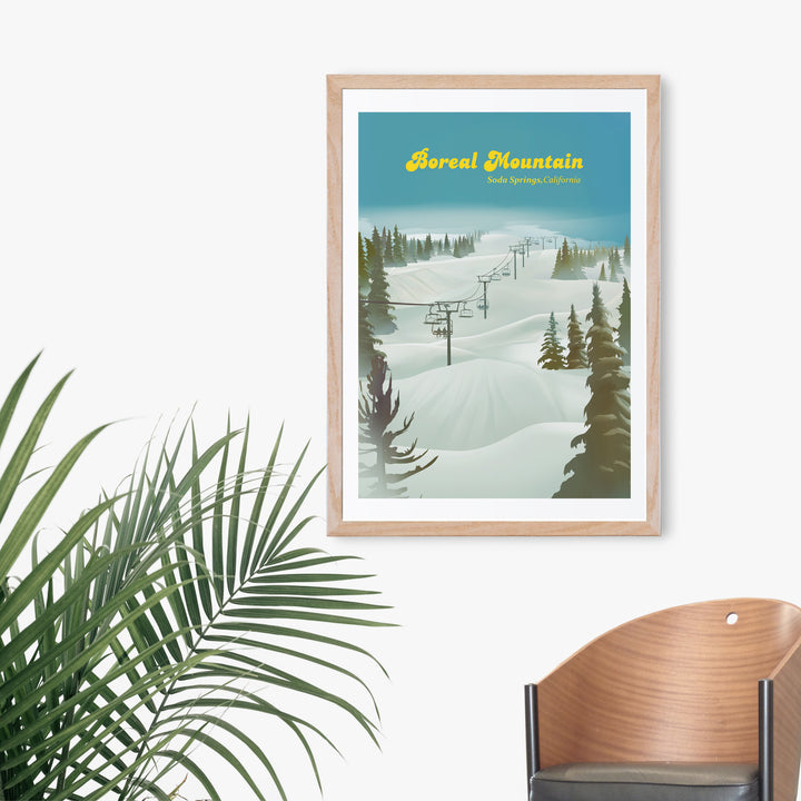 Boreal Mountain Ski Resort Travel Poster