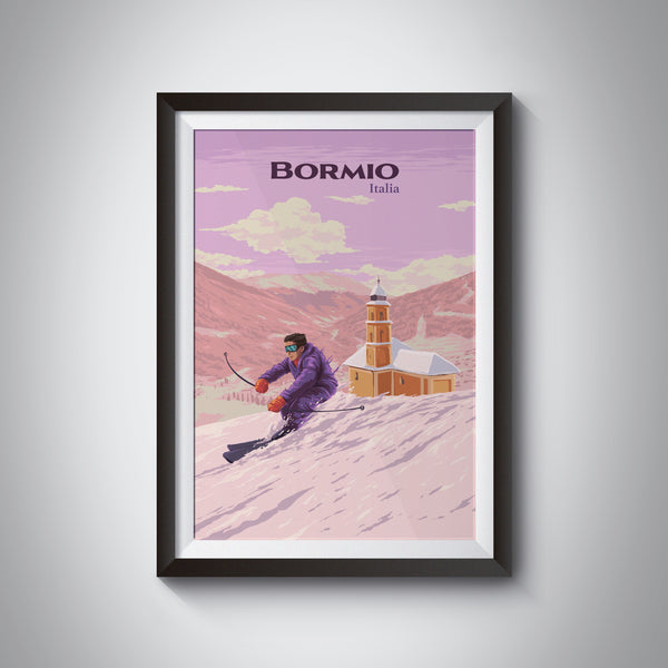 Bormio Ski Resort Travel Poster
