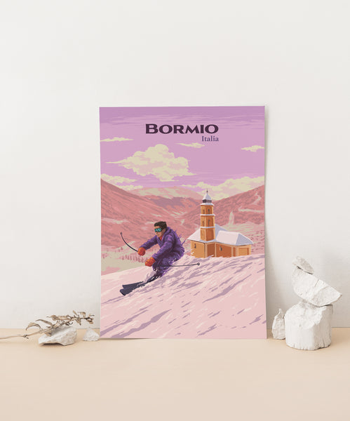 Bormio Ski Resort Travel Poster