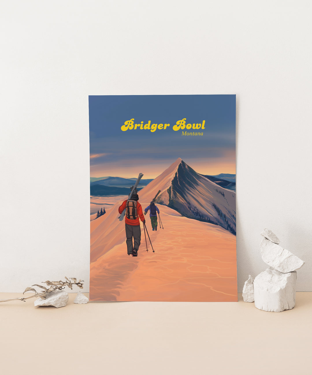 Bridger Bowl Montana Ski Resort Travel Poster