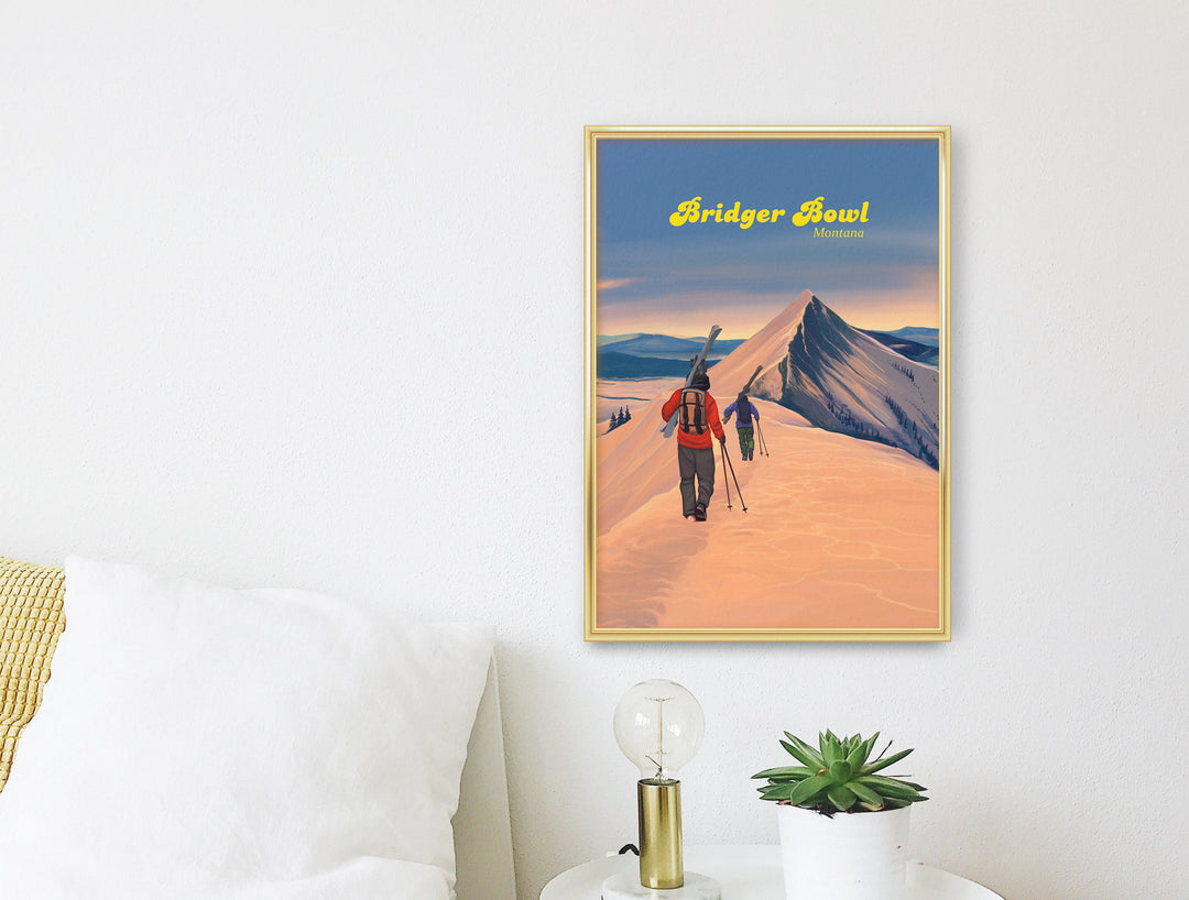 Bridger Bowl Montana Ski Resort Travel Poster