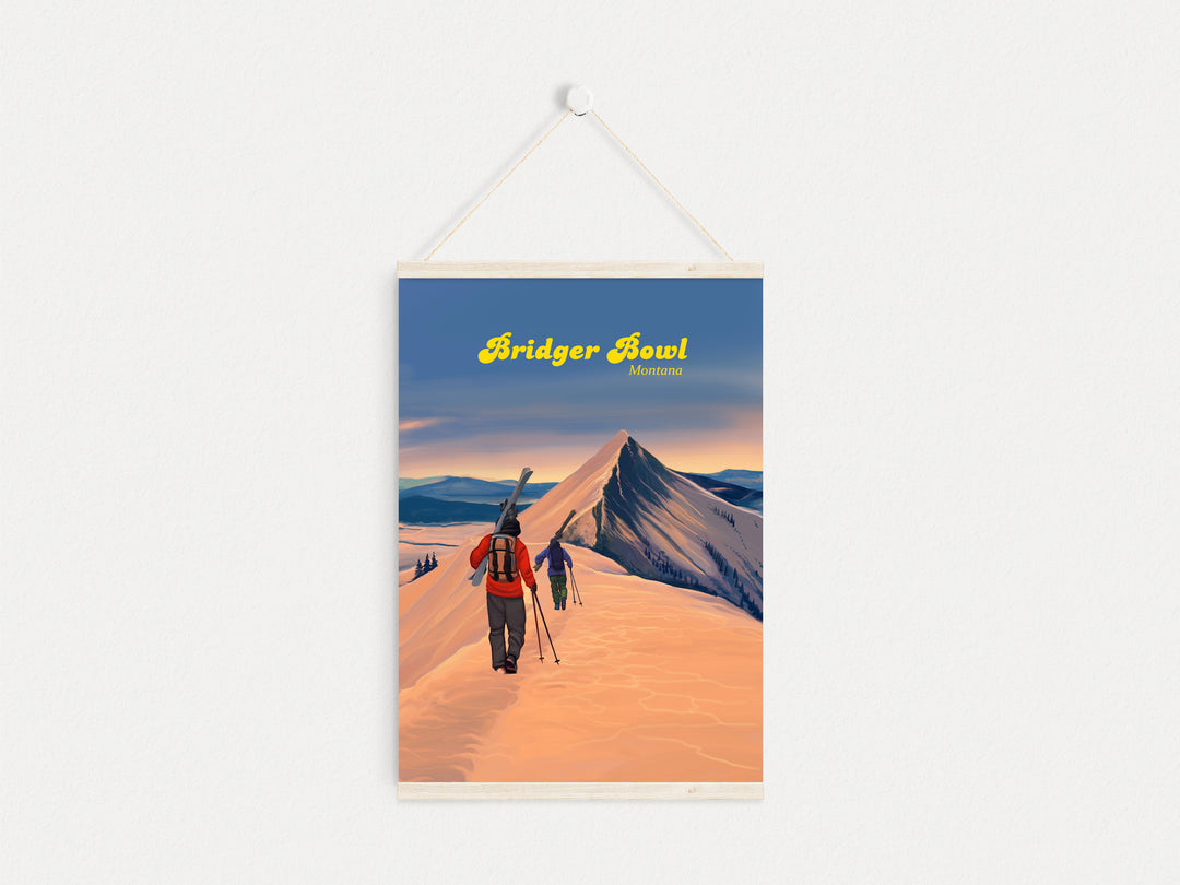 Bridger Bowl Montana Ski Resort Travel Poster