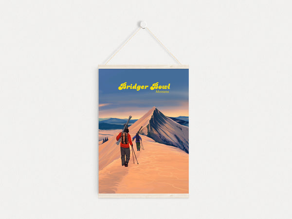 Bridger Bowl Montana Ski Resort Travel Poster