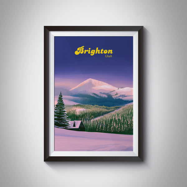 Brighton Utah Ski Resort Travel Poster